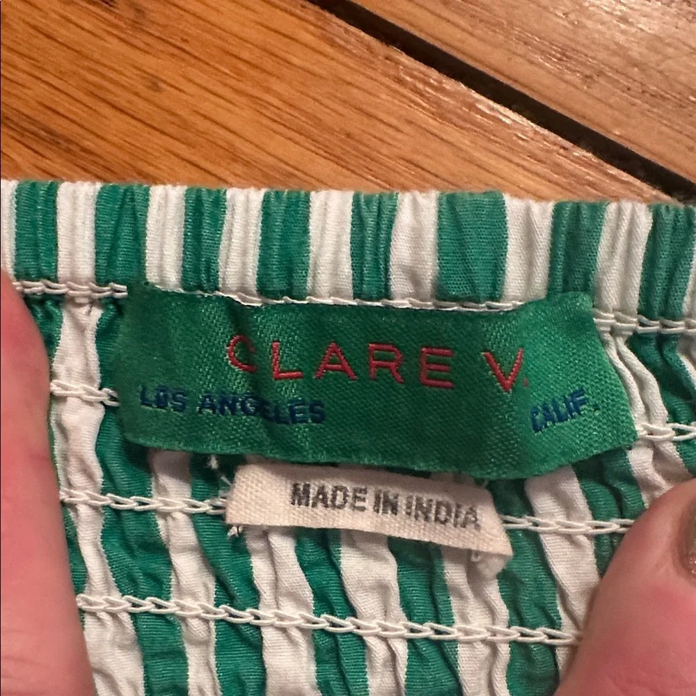 Clare V Zoe Striped Skirt - XXL Green - Picture 2 of 5
